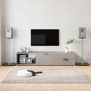 Pedane Casse 2pz Nero Argento Vetro Temperato Design 1 Pilastro 51816