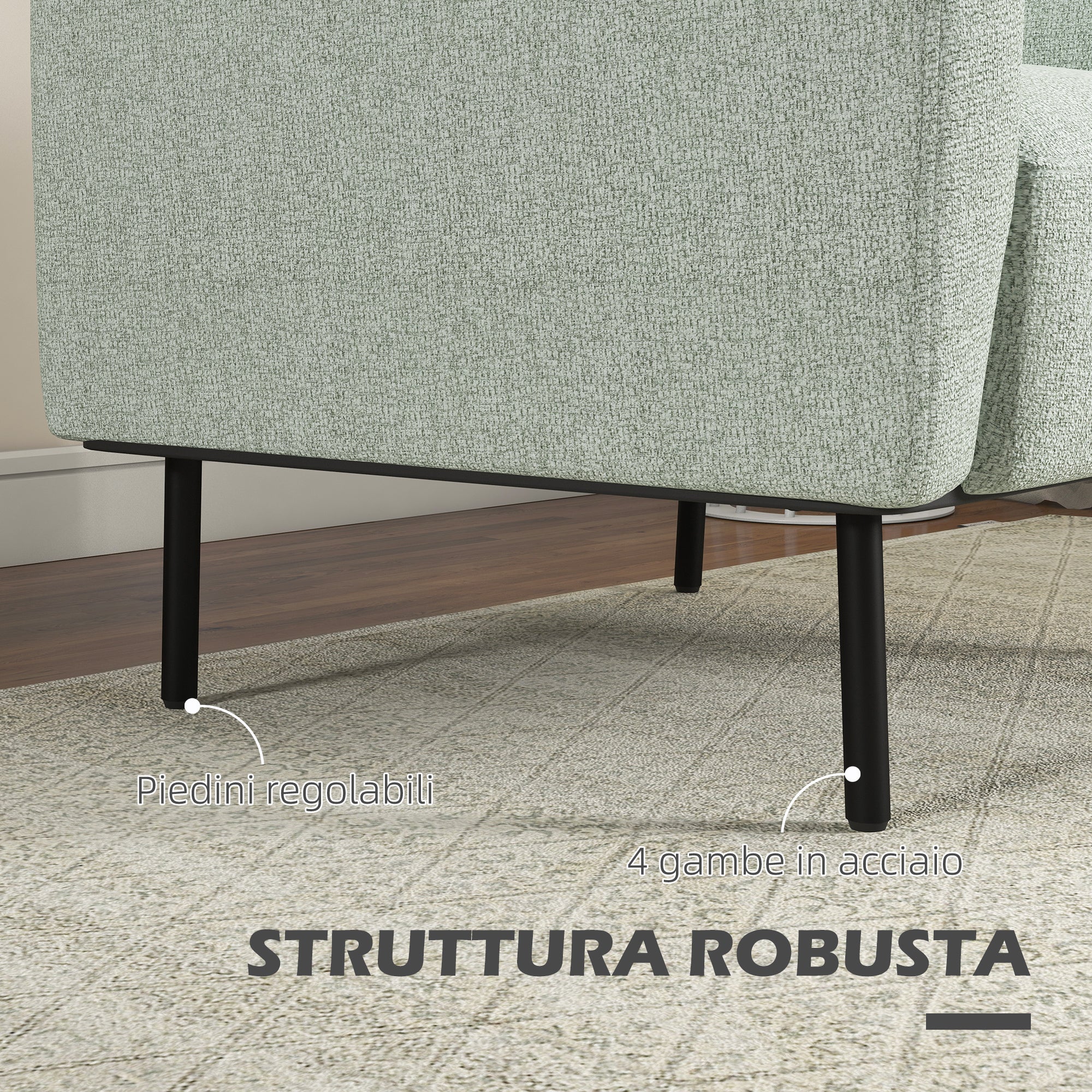 Poltrona 79x76x65 cm in Tessuto Effetto Lino Traspirante Grigio