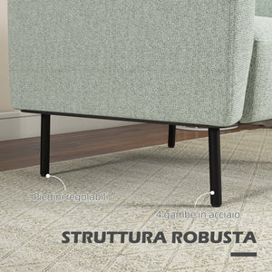Poltrona 79x76x65 cm in Tessuto Effetto Lino Traspirante Grigio