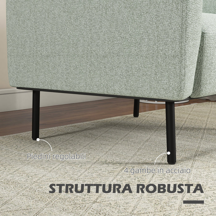 Poltrona 79x76x65 cm in Tessuto Effetto Lino Traspirante Grigio