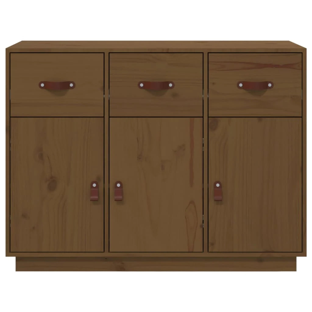 Buffet credenza cassettiera armadio mobile contenitore organizer per cucina soggiorno salotto 100 x 40 x 75 cm legno massello di pino marrone 02_0035729
