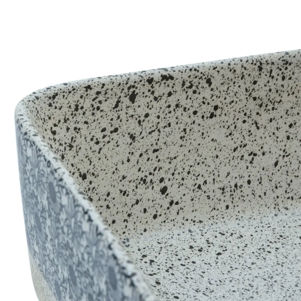Lavabo Appoggio-Lavandino-Lavello Grigio e Blu Rettangolare 46x35,5x13cm Ceramica