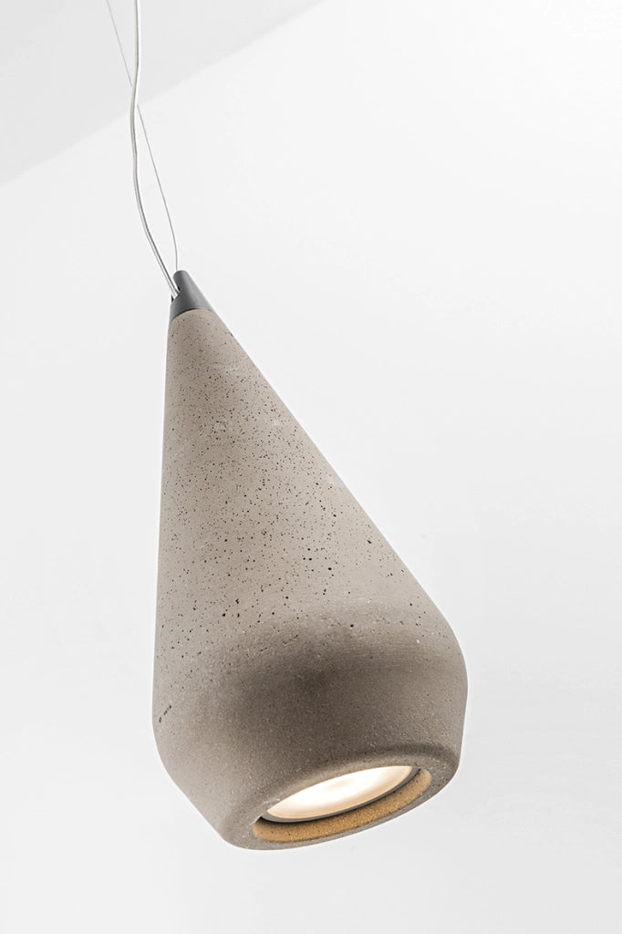 PAVÈ - Lampada a Sospensione in Cemento Grigio con Attacco GU10, Potenza 50W, IP20, Design Essenziale Firmata Andrea Lazzari - Rossini Group