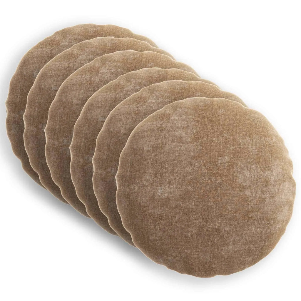Federa 6 pz HEERLEN Marrone Ø 30 cm Tessuto Chenille 921994