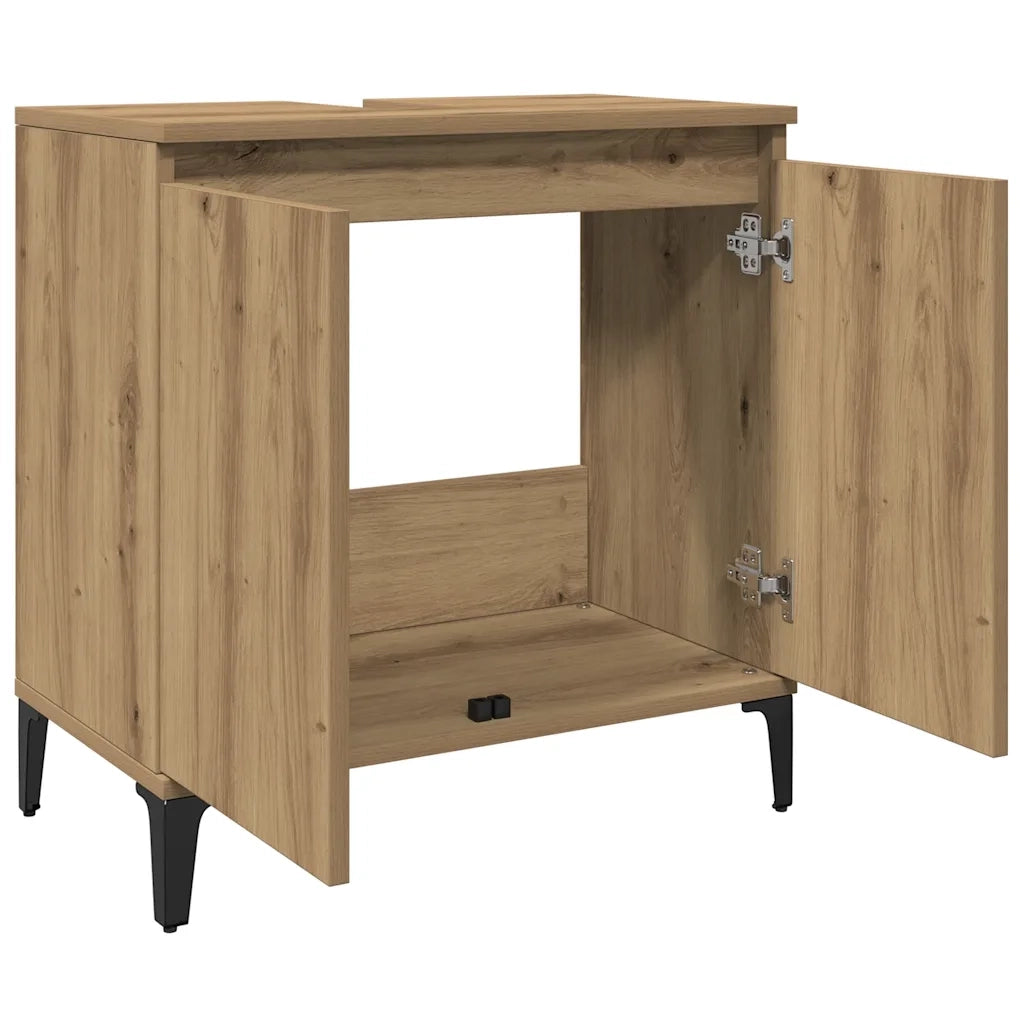 Mobile Lavabo Rovere Artigianale 58x33x60 cm Legno Multistrato