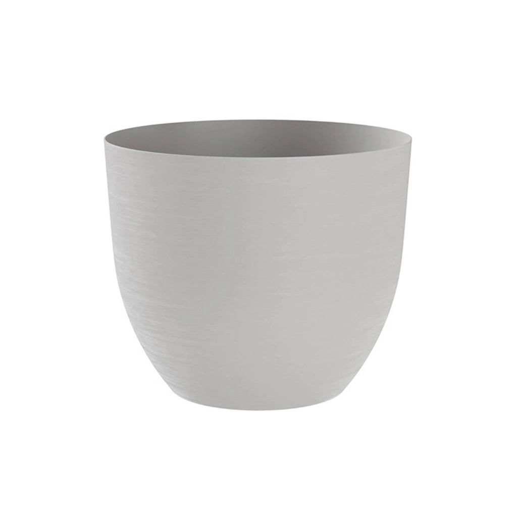 Vaso Rotondo Indoor e Outdoor Tera con Riserva D'acqua Over Cloud Ø28 cm in Plastica Grigio Chiaro