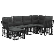 Set di divani da esterno | Set Salotto da Giardino Nero Poliestere