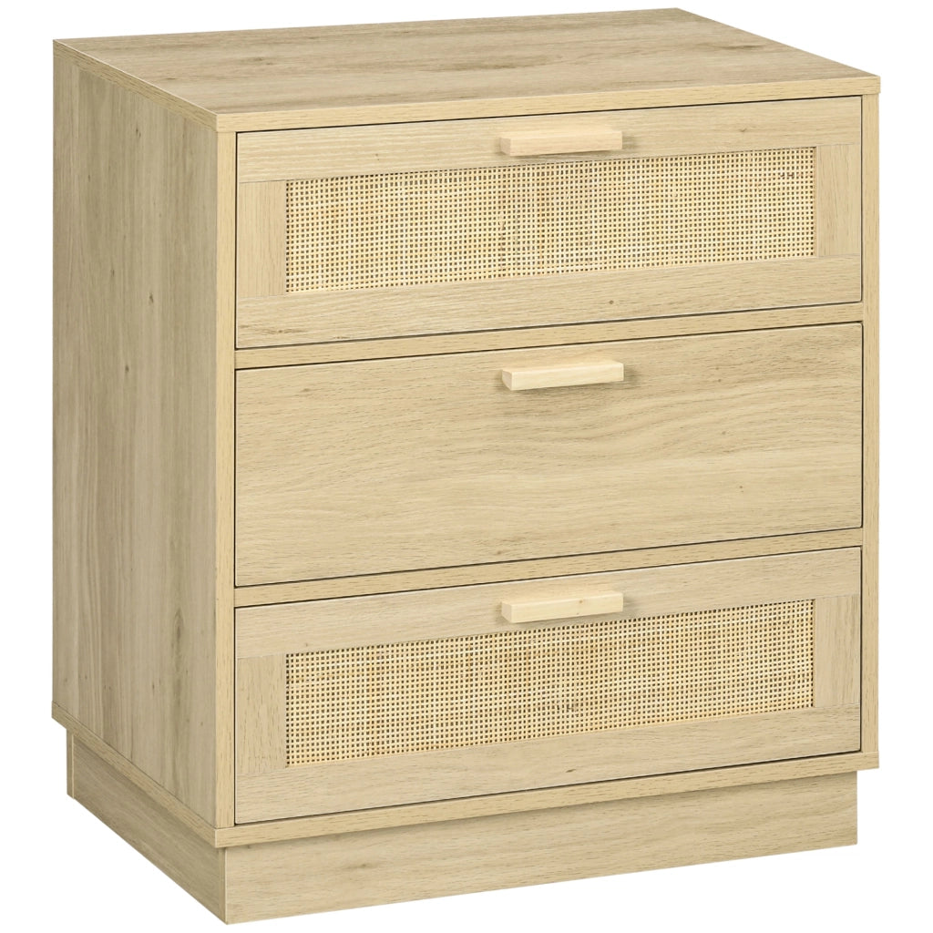 Cassettiera design in rattan con 3 cassetti ¨C Minimal ¨C bianco naturale 60x40x80