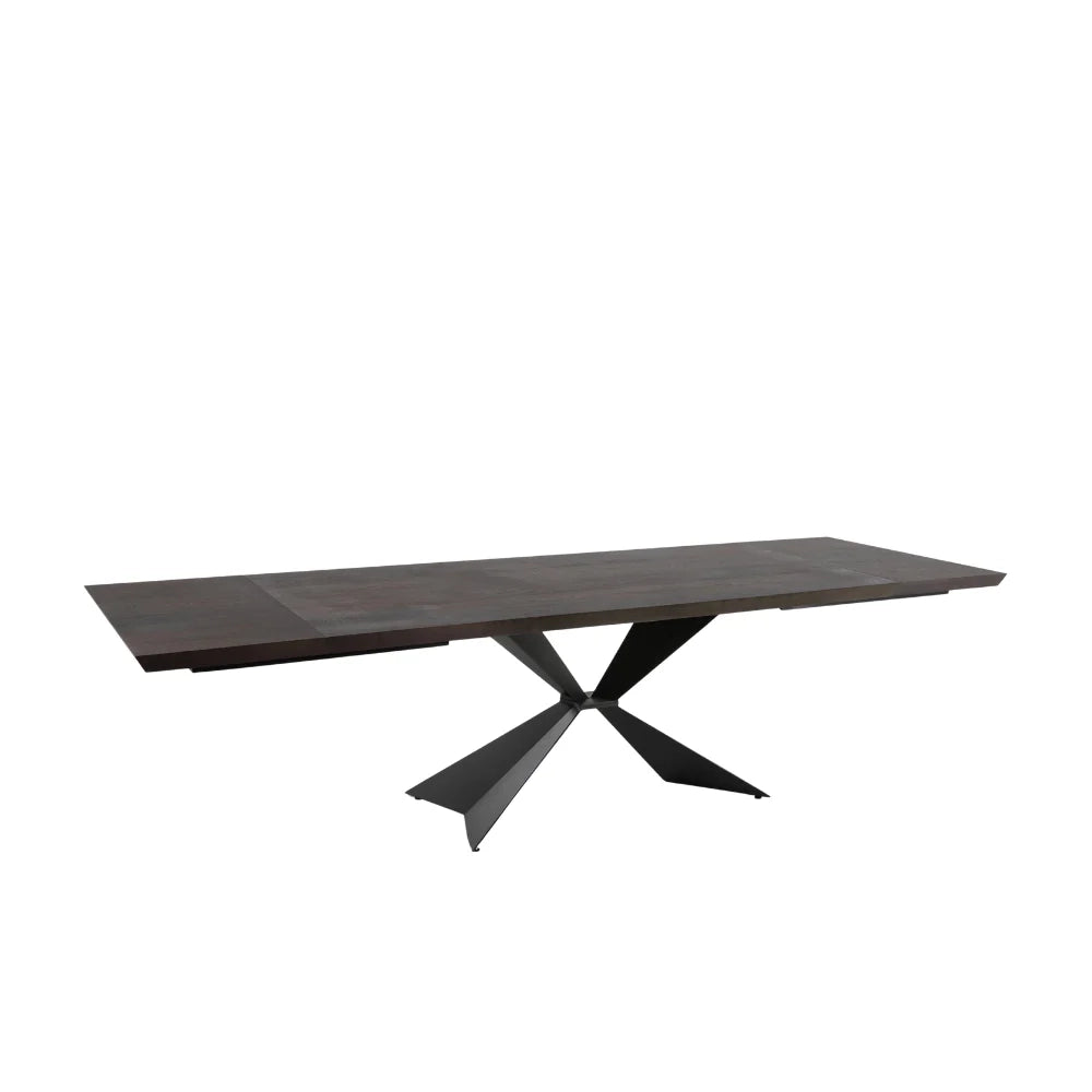 Tavolo da pranzo allungabile in legno impiallacciato rovere termocotto Taurus 160-240x90 cm fino a 10 posti Made in Italy | Duzzle