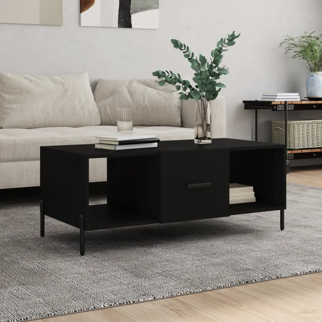 Tavolino da salotto | Tavolino da caff¨¨ | Tavolino da Soggiorno Nero 102x50x40 cm in Legno Multistrato