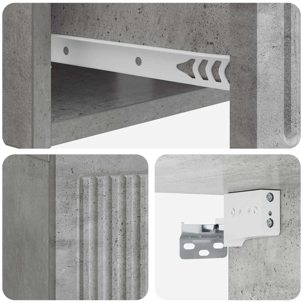 Armadio da Notte con cassetto Grigio Cemento 49 x 34,5 x 20 cm 897941