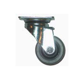 Ruota piroettante in gomma Ã˜ 50 mm. con piastra