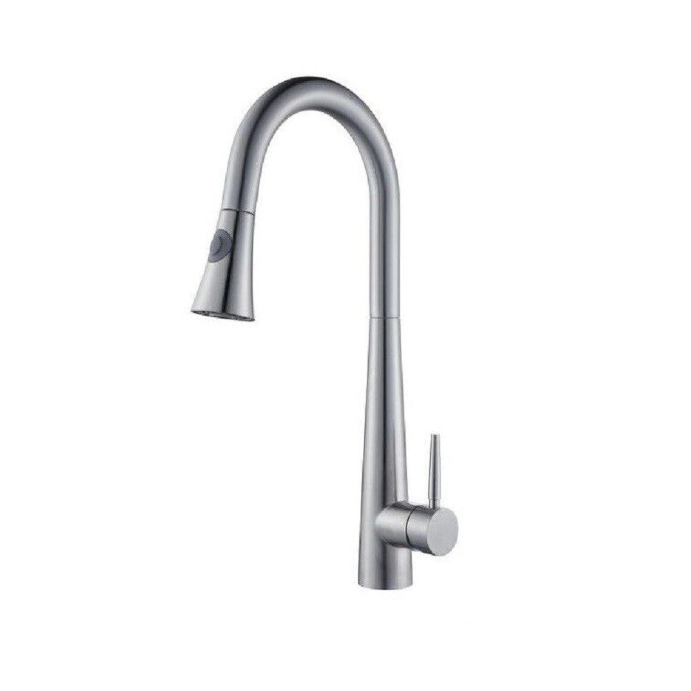 Trade Shop - Miscelatore Rubinetto Monocomando Lavello Cucina Con Doccetta A Canna Alta 52692 -