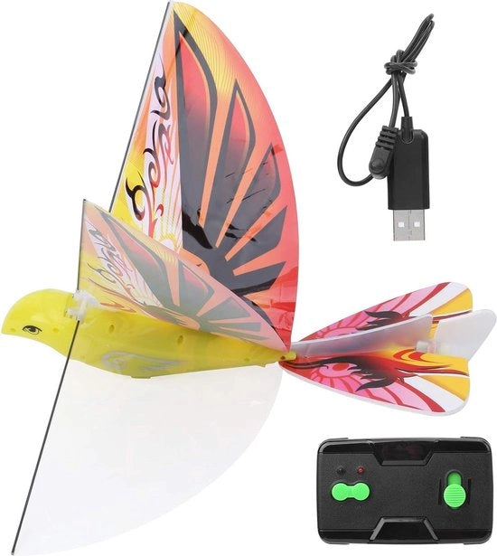 Uccello da combattimento RC aereo simile a un uccello bionico con controllo remoto a 2,4 GHz per bambini (arancione)