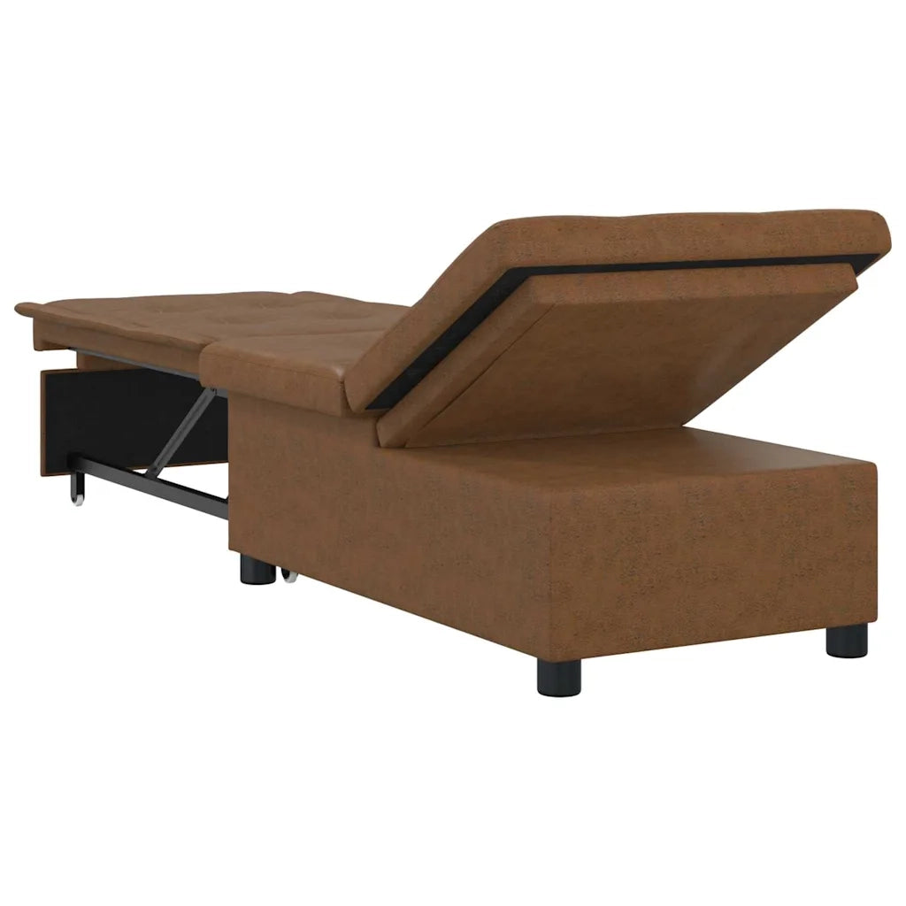Divano letto Marrone 194 x 67 x 82 cm Tessuto Huahua 42008604