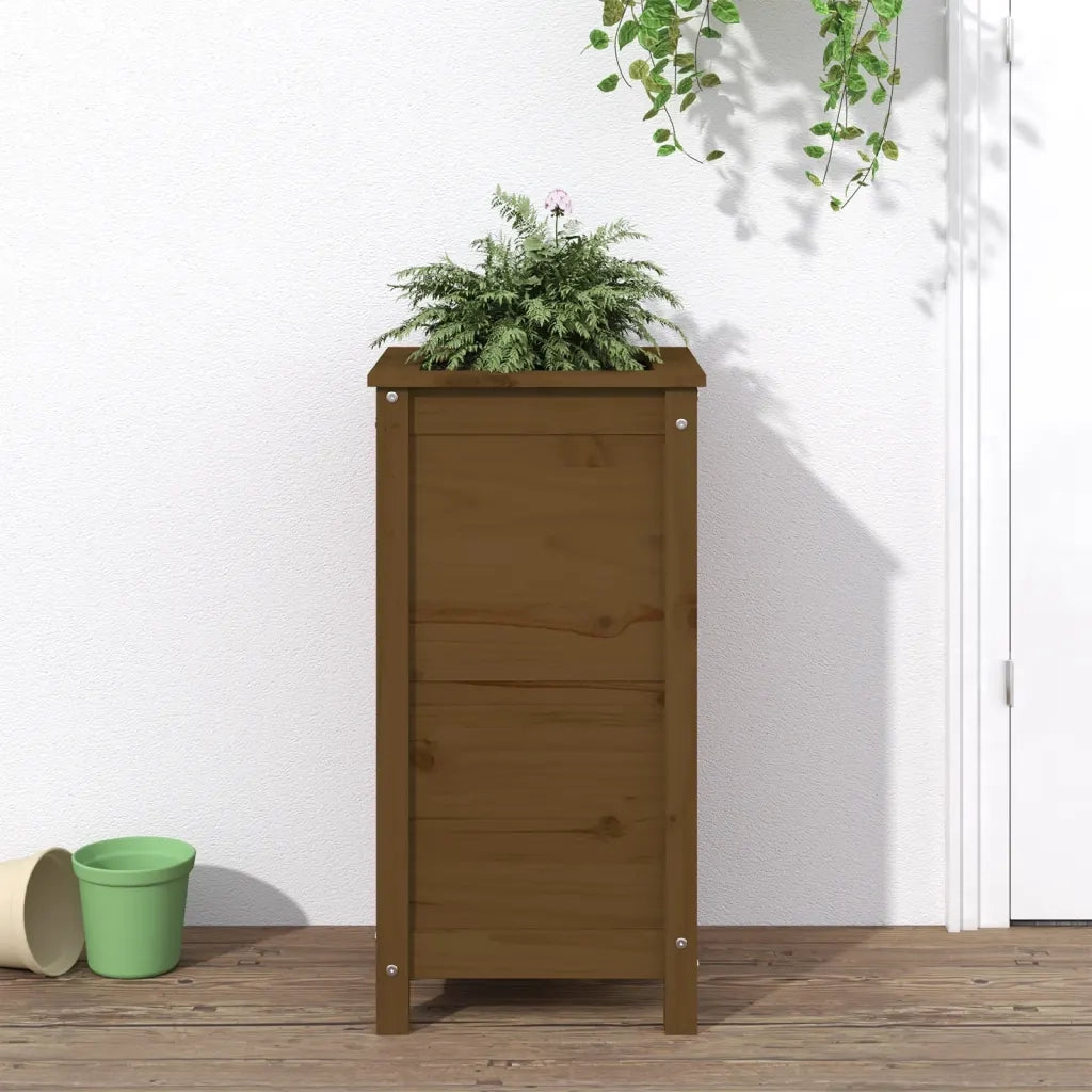 Fioriera da Giardino Ambra 40x40x78 cm Legno Massello di Pino 825278