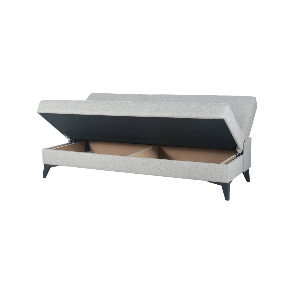 Caneva, Divano Letto 3 Posti Contenitore, 185x78 cm Bianco