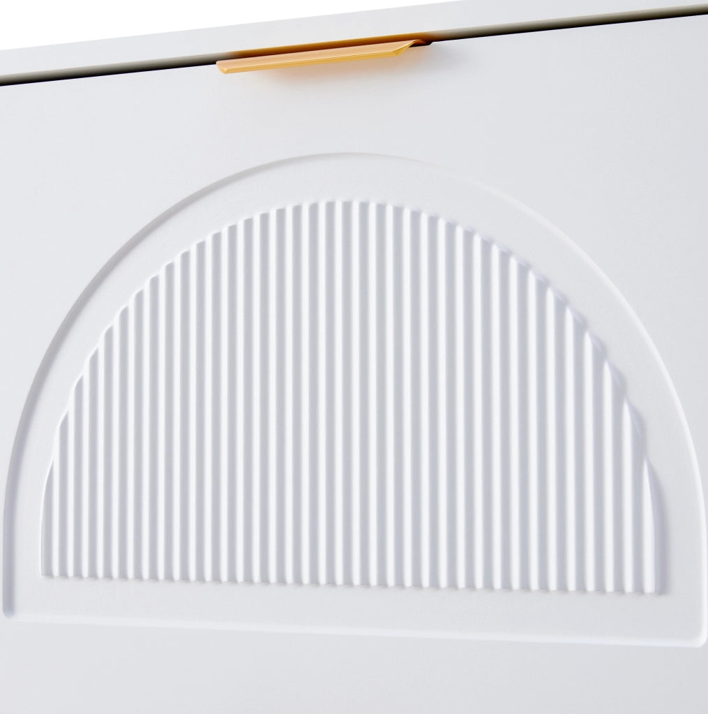 Scarpiere stretta con 3 ribalte 60 x 24 x 114 cm; bianco; in MDF e truciolare