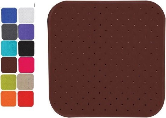 Matte anti-batterico e antiscivolo con pinze marrone - ca. 54 x 54 cm, profuma di rosa, lavabile a 60 gradi