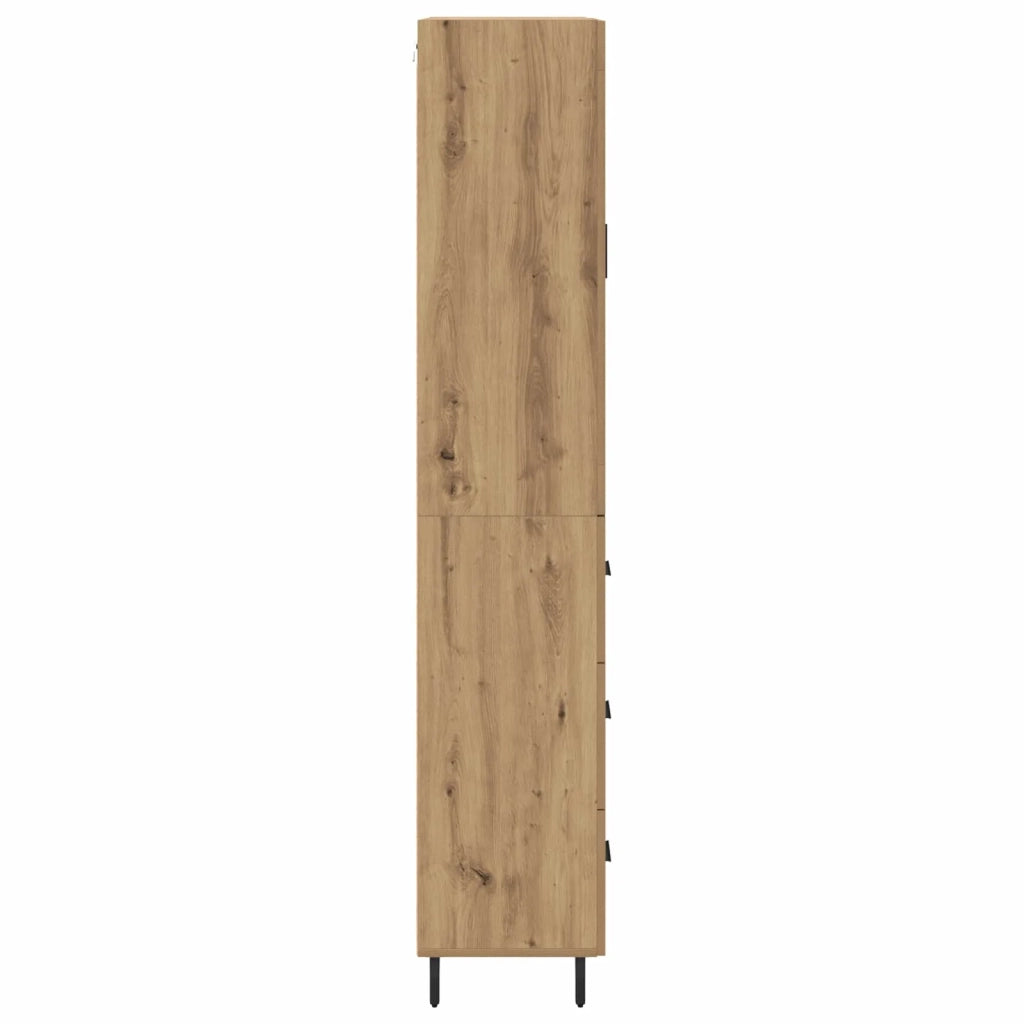 Credenza 2 pz-Set di 2 Buffet-Armadio da cucina Rovere artigianale Legno Stratificato e Vetro 763634