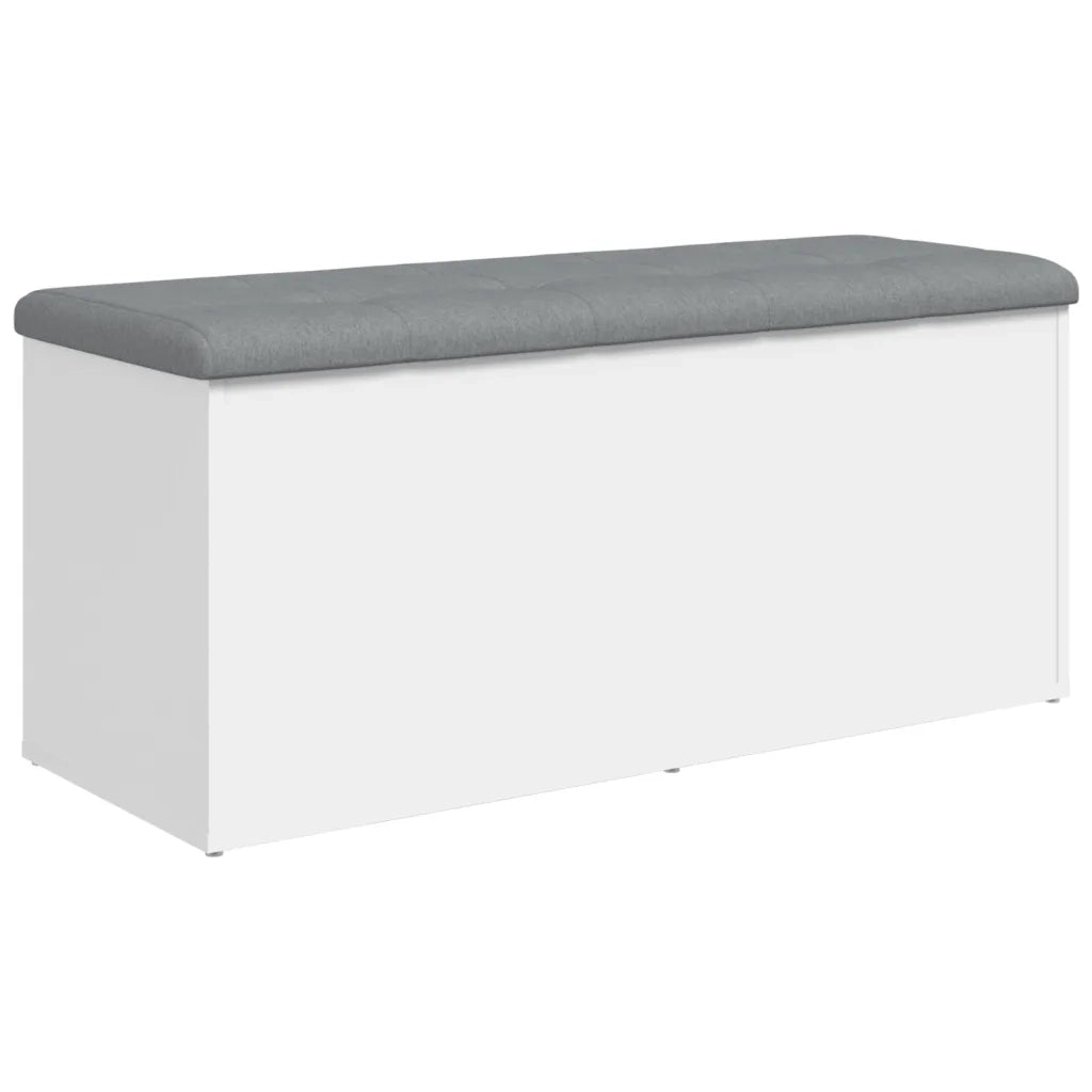Panca contenitore bianca 102x42x45 cm in legno ingegnerizzato