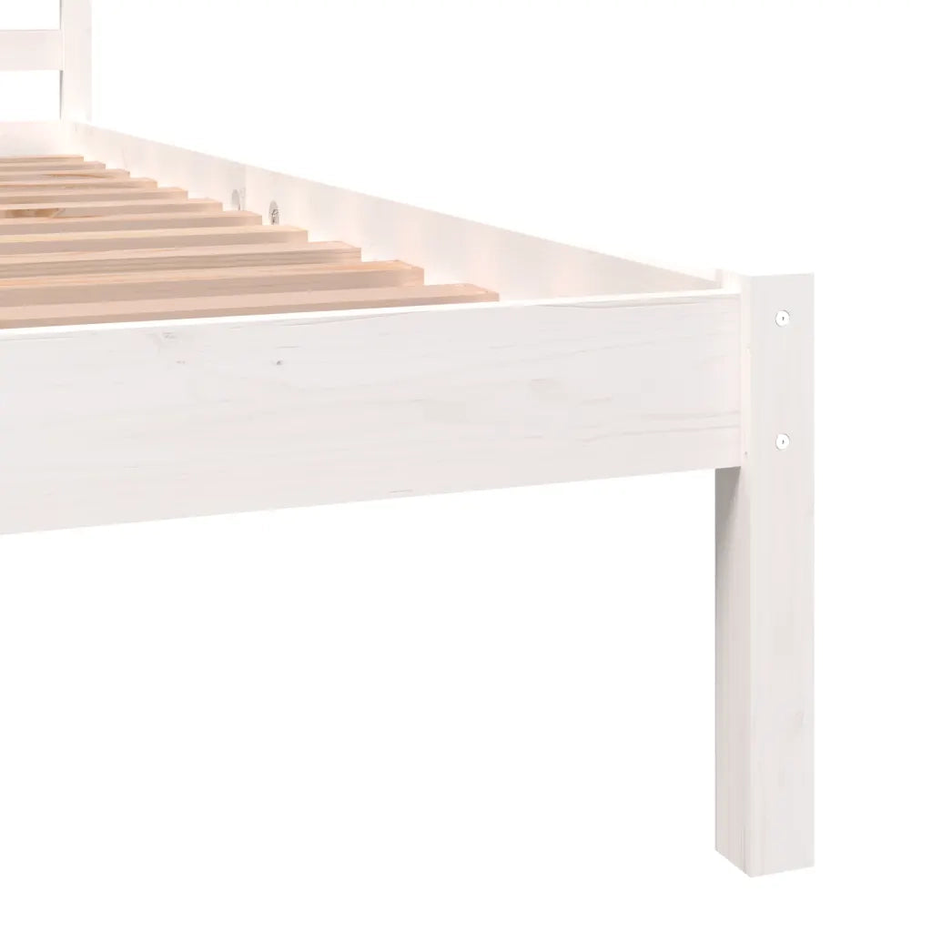 Giroletto-Struttura Letto Bianco in Legno Massello di Pino 90x190 cm Single 813529