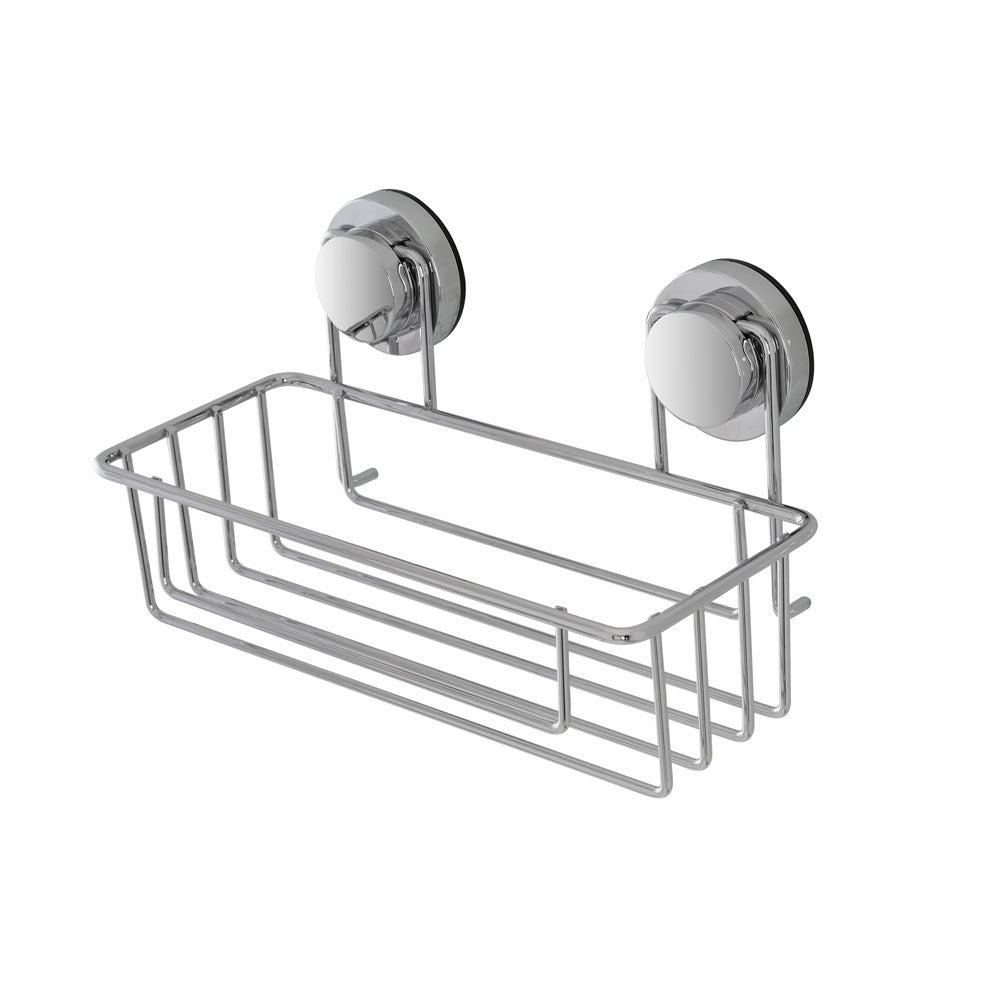 Mensola Angolare Doccia con Ventosa 1 Ripiano Cestello Dinamik