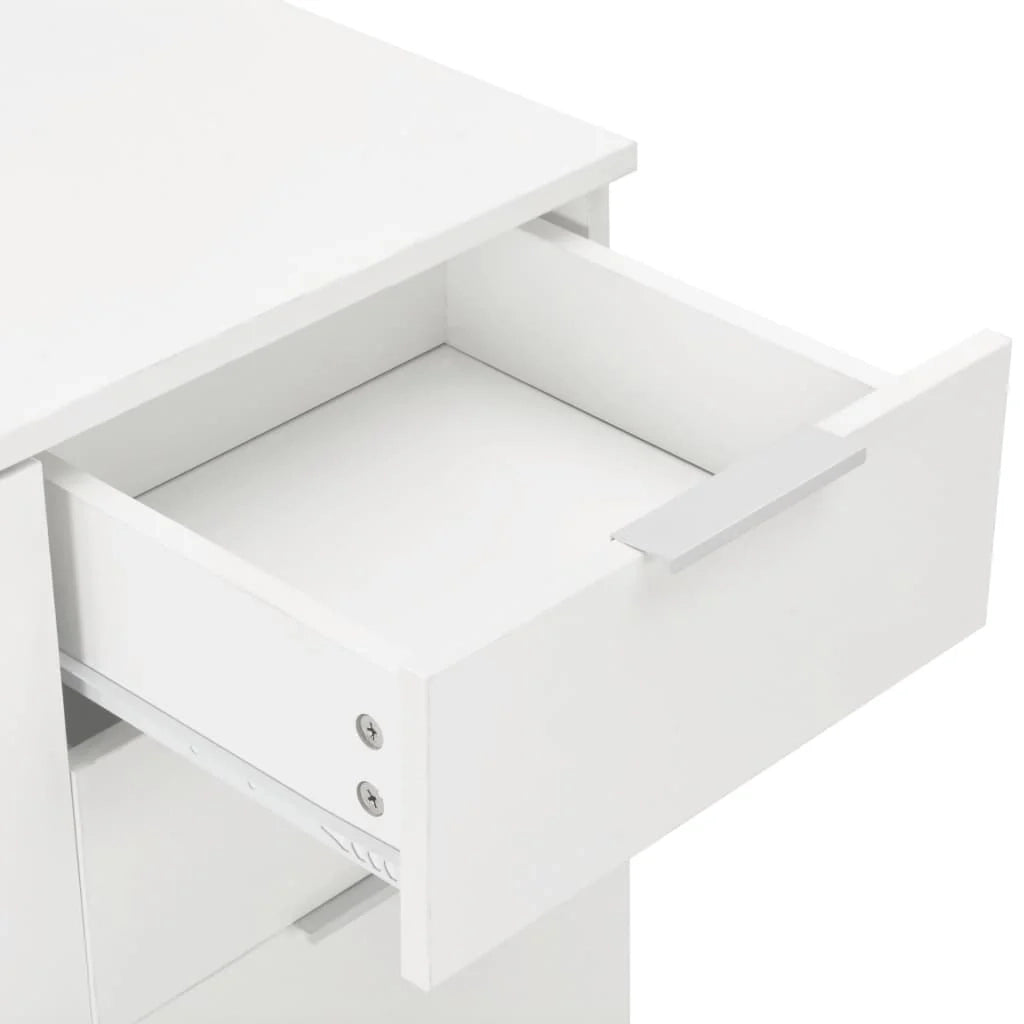 Buffet credenza cassettiera armadio mobile contenitore organizer per cucina soggiorno finitura lucida 71 x 35 x 80 cm legno ingegnerizzato bianco 02_0030767