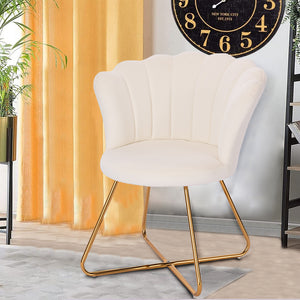 Poltrona Sedia Relax con Schienale e Seduta in Velluto Beige Struttura Metallo