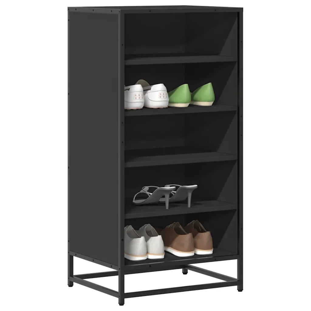 Scarpiera-Scaffale per scarpe Nera 48x38x97,5 cm in Legno Multistrato 991552