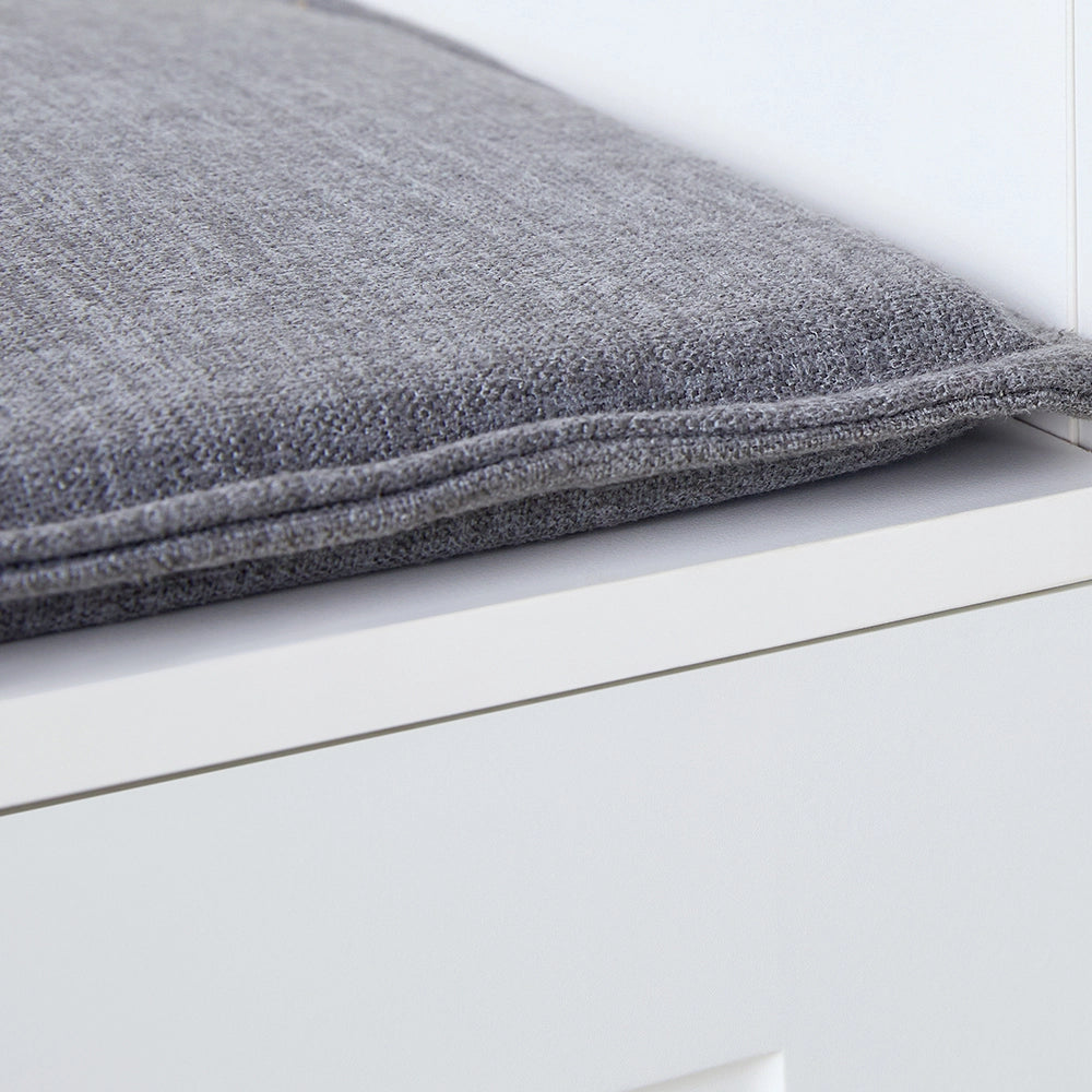 Vestiaire con panchina e ripiani - Xylo - H200xL120xP40cm - Bianco - Multifunzionale con 3 ganci