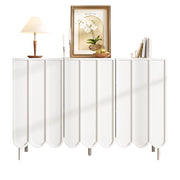 Madia con 3 Ante; Ripiani Regolabili e Sistema Rebound per Soggiorno o Ingresso in MDF 120 × 35 × 80 cm Bianco