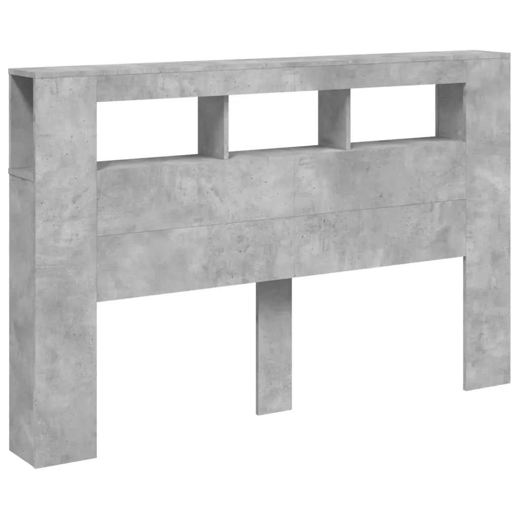 Testiera LED-Testata del letto Grigio Cemento 160x18,5x103,5 cm Legno Multistrato