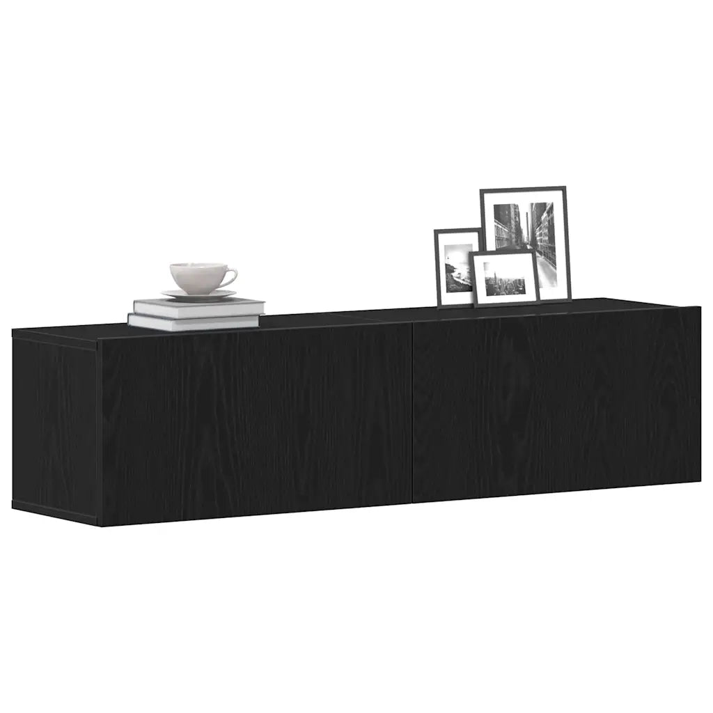 Mobile TV Rovere Nero 120x30x30,5 cm in Legno Multistrato 862011