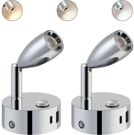 Lampada da Notte per Il Cuscino - Doppia Lampada da Letto - Lampada da Notte per Camera da Letto Adulto - Argento