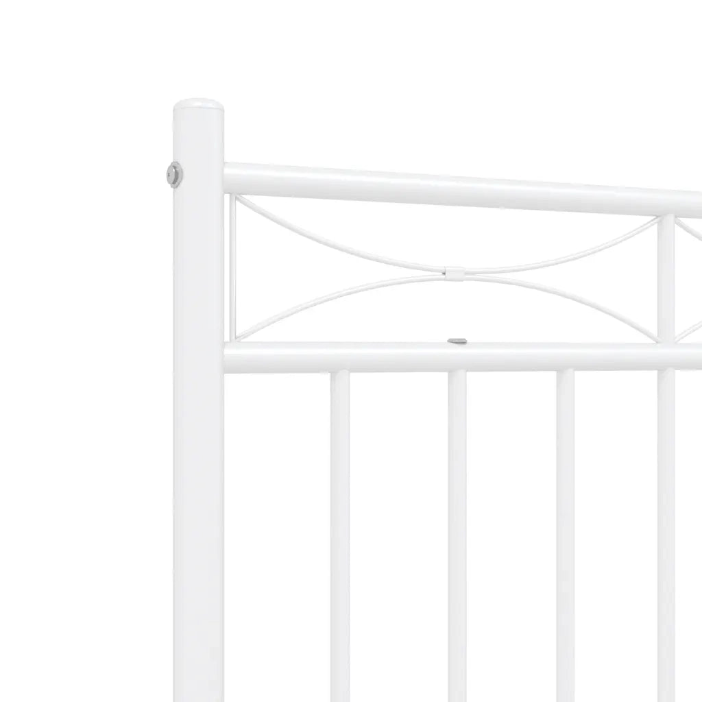 Giroletto con Testiera e Pediera Metallo Bianco 150x200 cm 373760
