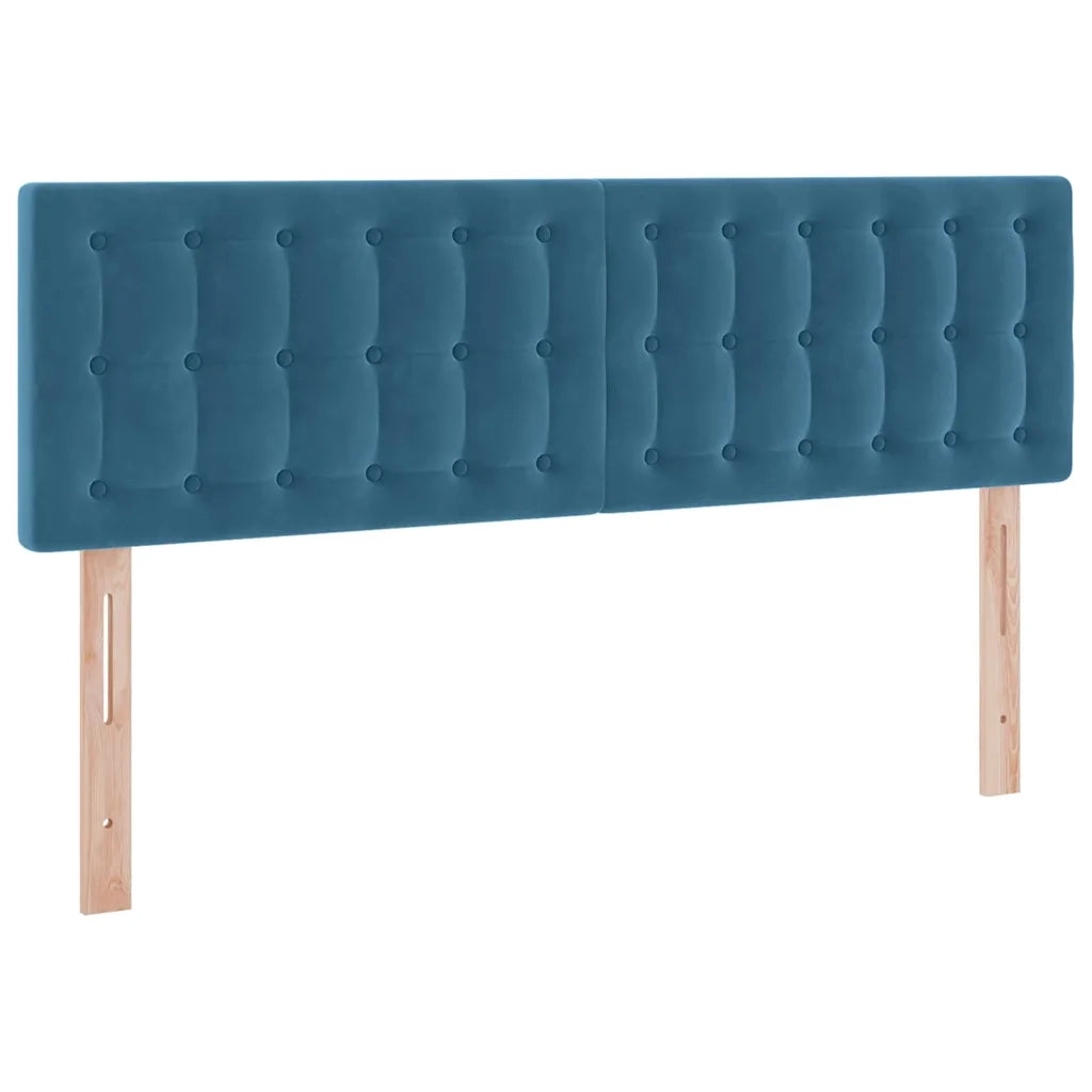 Letto con contenitore LED e materasso Blu Scuro 140 x 200 cm
