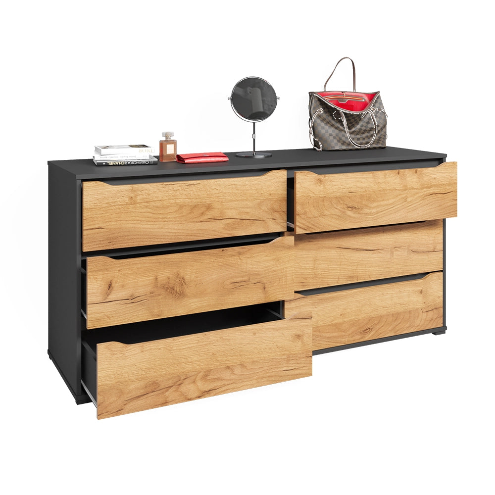 Vicco Credenza Quercia dorata/antracite 48 x 77.6 cm con cassetti