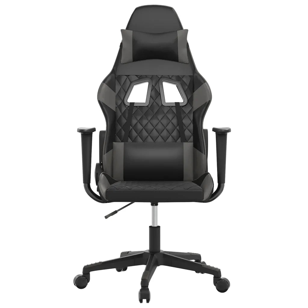 vidaXL Sedia da Gaming Nera e Grigia in Similpelle