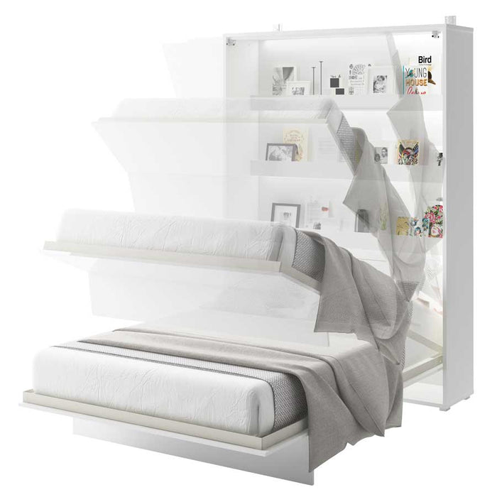 Lenart bed concept LETTO PIEGHEVOLE LED cm 151x46-228x217h Bianco lucido