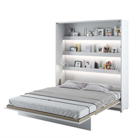 Lenart Bed concept letto da parete verticale cm191x46-228x217H Bianco opaco