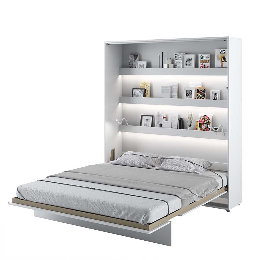 Lenart Bed concept letto da parete verticale cm191x46-228x217H Bianco lucido