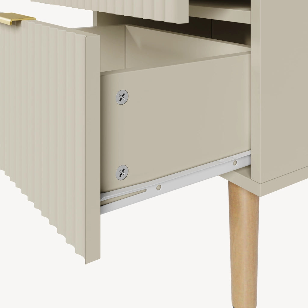 Set di 2 Comodini Nand con 2 Cassetti 55x40x30 cm color Sabbia [en.casa]