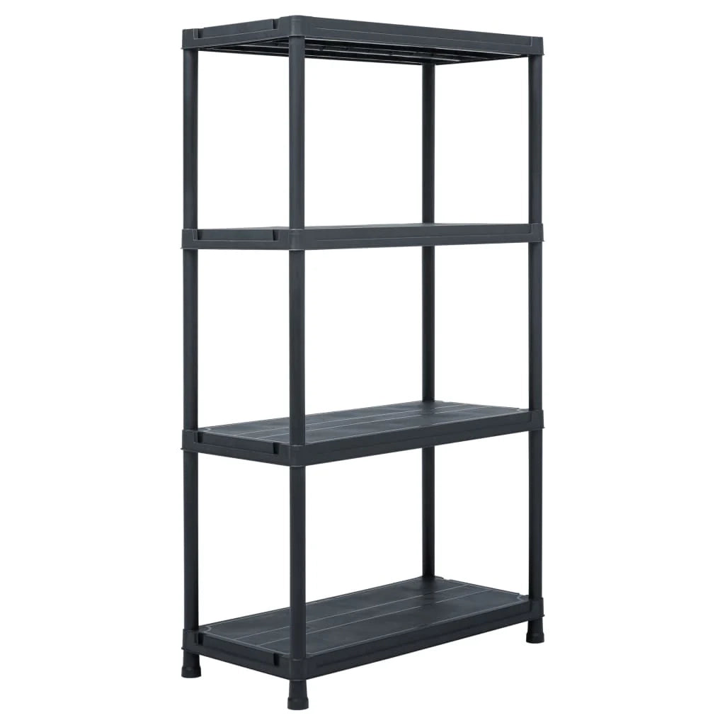 Scaffali portaoggetti da 5 pezzi 60 x 30 x 138 cm plastica nera 02_0000674