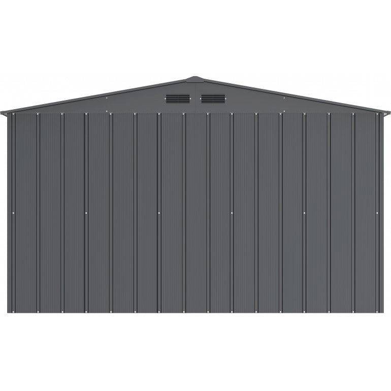 Casa in metallo grigio 10x10 Duramax by Ezooza 3023 x 3221 x 1961 mm soluzione di stoccaggio premium con sistema di ventilazione