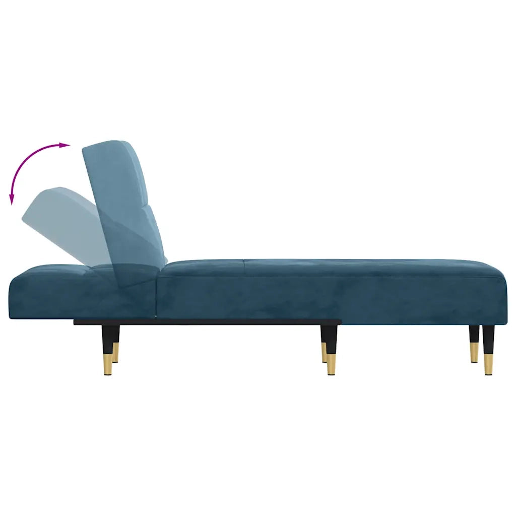 Chaise Longue in Velluto Blu 352807
