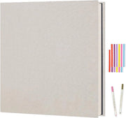 Album Foto Selfadesivo - Inseribile e Personalizzabile - 40 Fogli - Beige - Lino - 27 x 28 cm