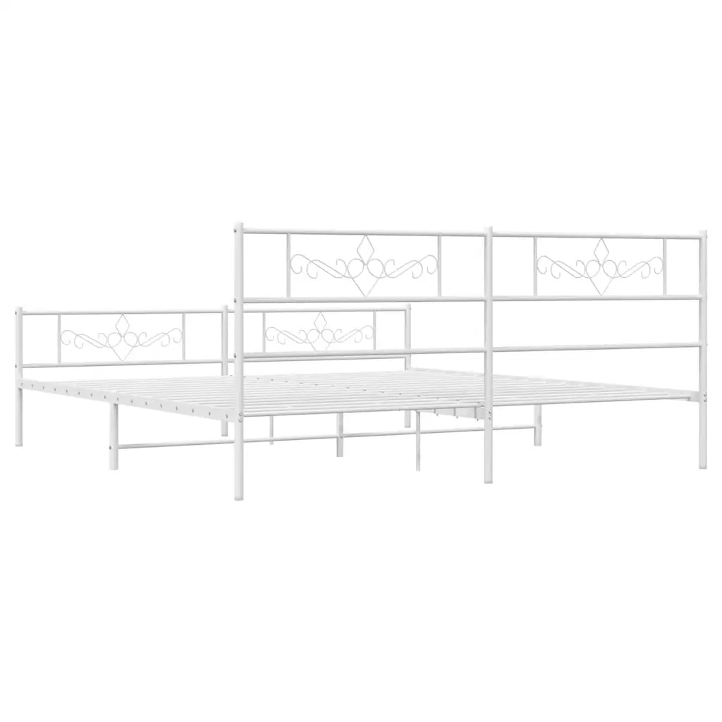 Giroletto con Testiera e Pediera-Struttura Letto Metallo Bianco 183x213 cm 976926