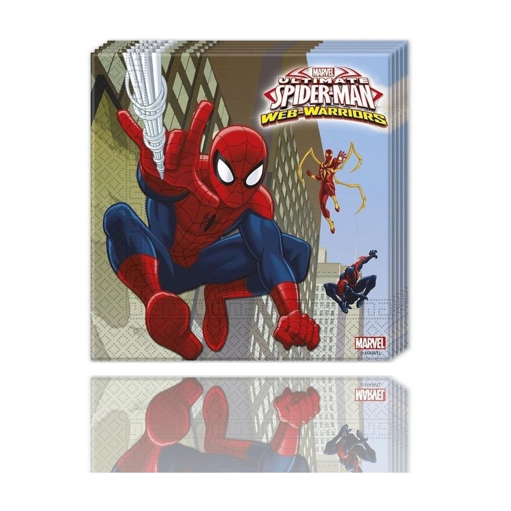 Trade Shop - Set 20 Pezzi Tovaglioli Carta Usa E Getta Per Feste Spiderman Marvel Land 548 -