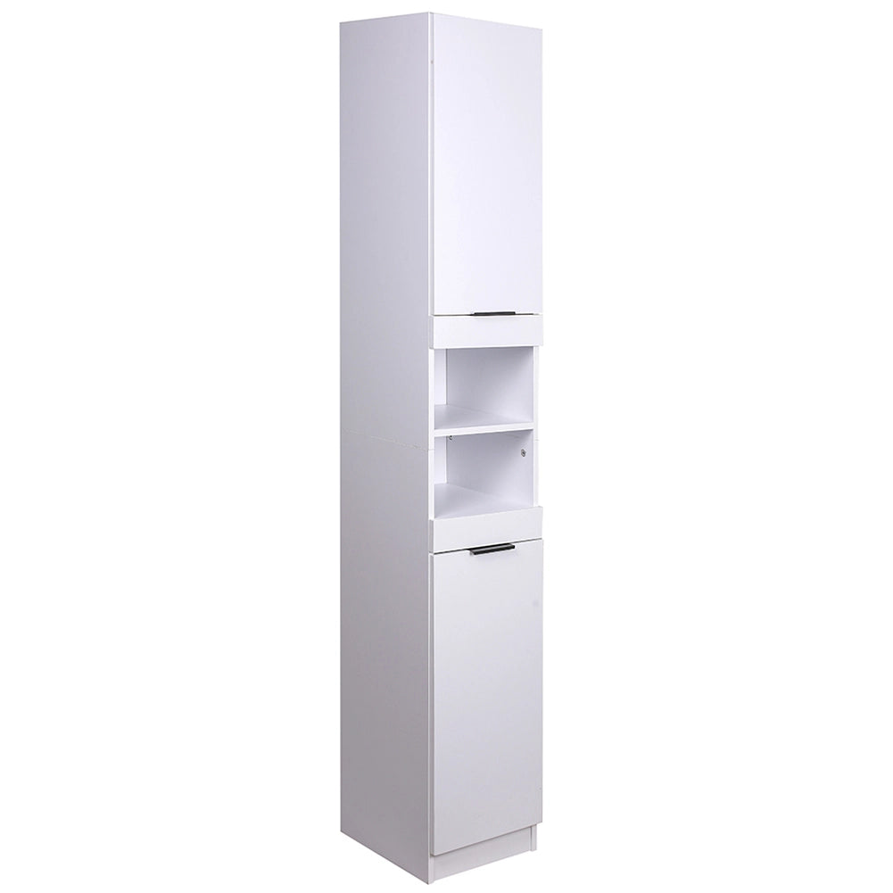 Mobile a Colonna Bianco Armadietto Salvaspazio Stretto Libreria Bagno 32x34x188cm